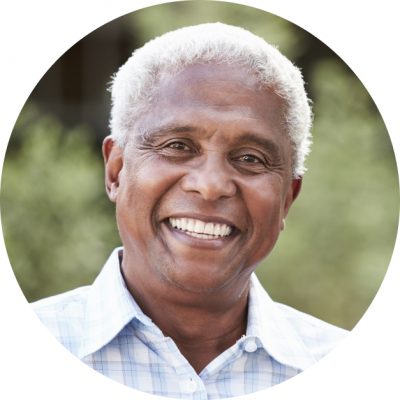 Older smiling man with straight white teeth